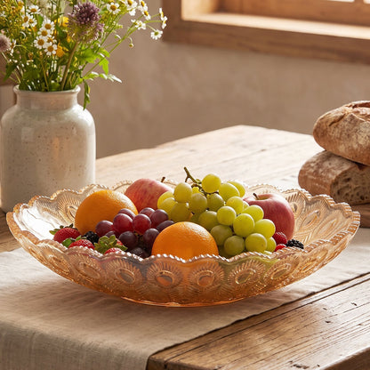 Clear glass serving dish for starters and sweets