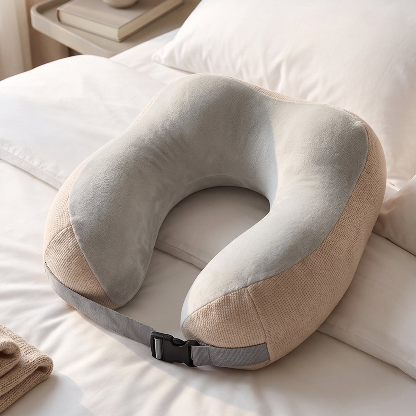 Memory foam travel cushion for head and neck support