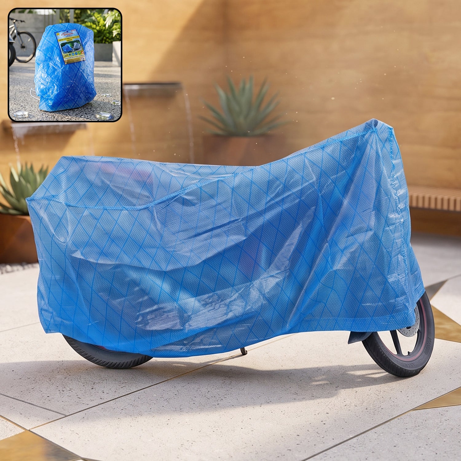 Medium waterproof two wheeler cover, 152 x 70 cm, dust and rain proof (1 pc)