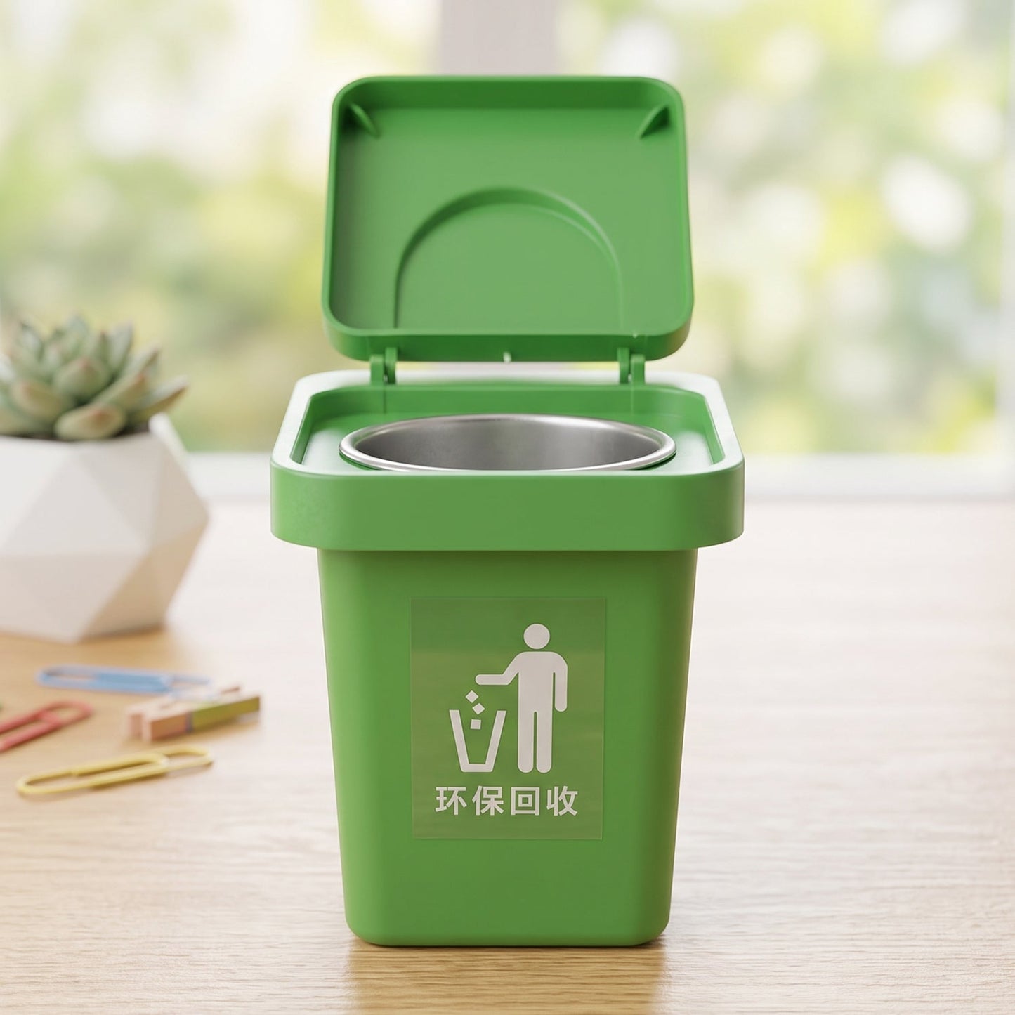 Mini Dustbin Shape Ashtray, Wall-Mounted and Tabletop Ashtray with Flip Lid (1 Pc)